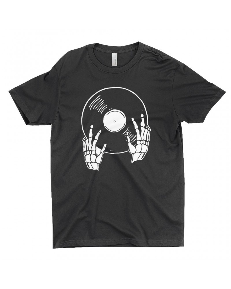 Music Life T-Shirt | Skeletons Spin Vinyl Too Shirt $8.77 Shirts