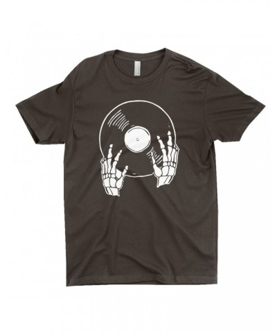 Music Life T-Shirt | Skeletons Spin Vinyl Too Shirt $8.77 Shirts