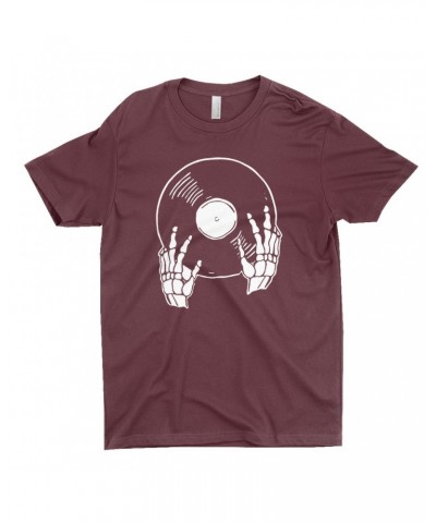 Music Life T-Shirt | Skeletons Spin Vinyl Too Shirt $8.77 Shirts