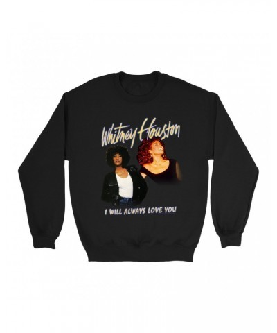 Whitney Houston Sweatshirt | I Will Always Love You Yellow Photo Collage Image Sweatshirt $4.95 Sweatshirts