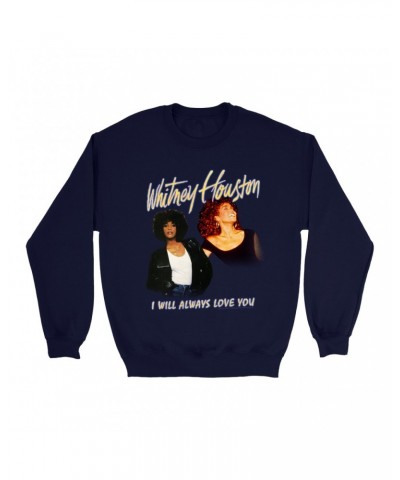 Whitney Houston Sweatshirt | I Will Always Love You Yellow Photo Collage Image Sweatshirt $4.95 Sweatshirts