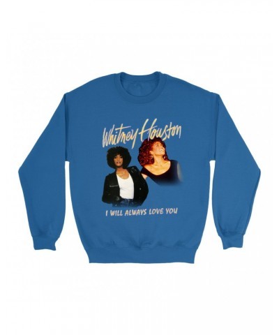 Whitney Houston Sweatshirt | I Will Always Love You Yellow Photo Collage Image Sweatshirt $4.95 Sweatshirts