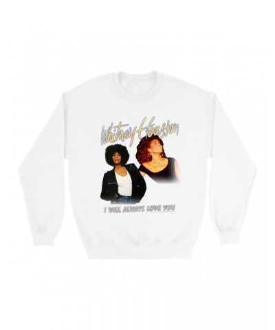 Whitney Houston Sweatshirt | I Will Always Love You Yellow Photo Collage Image Sweatshirt $4.95 Sweatshirts