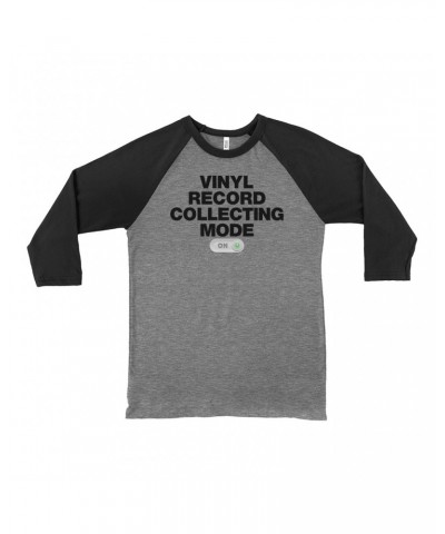 Music Life 3/4 Sleeve Baseball Tee | Vinyl Record Collecting Mode On Shirt $6.59 Shirts