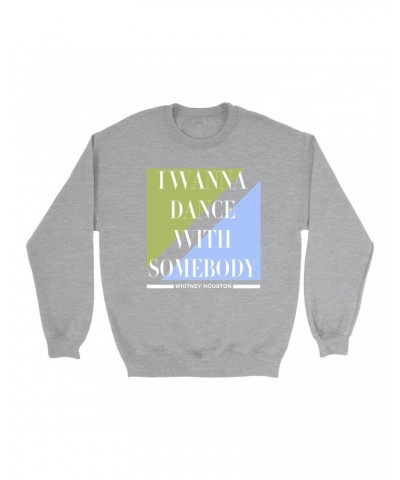 Whitney Houston Sweatshirt | I Wanna Dance With Somebody Classy Pastel Design Sweatshirt $10.79 Sweatshirts