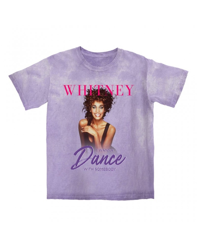 Whitney Houston T-shirt | I Wanna Dance With Somebody Purple Pink Design Color Blast Shirt $7.13 Shirts