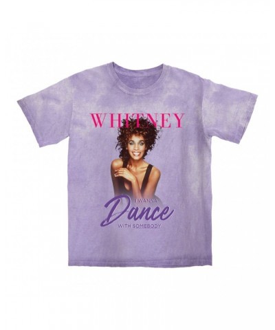 Whitney Houston T-shirt | I Wanna Dance With Somebody Purple Pink Design Color Blast Shirt $7.13 Shirts