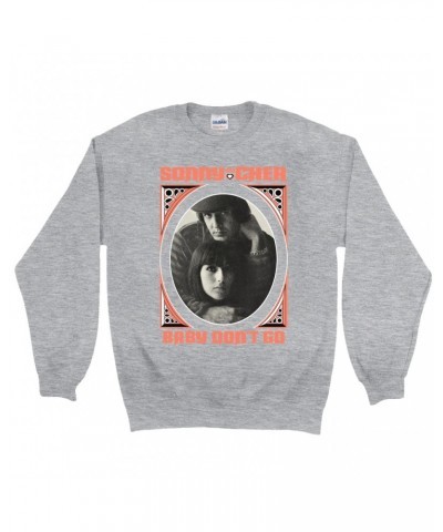 Sonny & Cher Sweatshirt | Baby Don't Go Retro Frame Image Sweatshirt $5.26 Sweatshirts