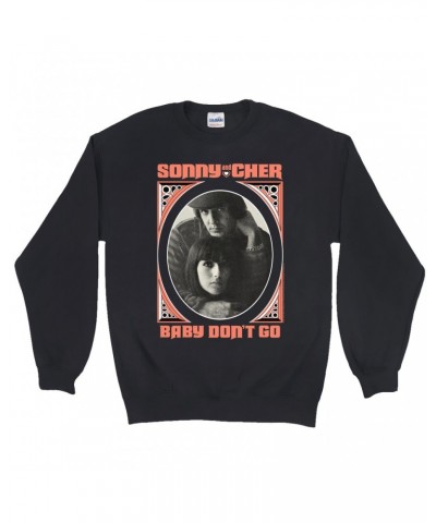 Sonny & Cher Sweatshirt | Baby Don't Go Retro Frame Image Sweatshirt $5.26 Sweatshirts