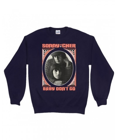 Sonny & Cher Sweatshirt | Baby Don't Go Retro Frame Image Sweatshirt $5.26 Sweatshirts