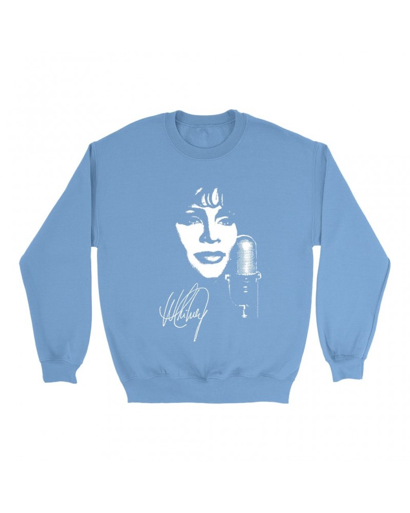 Whitney Houston Bright Colored Sweatshirt | Whitney Portrait Signature In White Sweatshirt $12.89 Sweatshirts