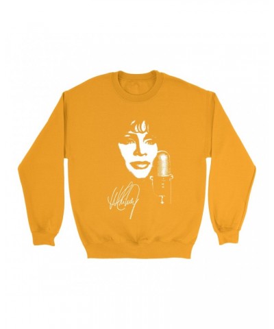 Whitney Houston Bright Colored Sweatshirt | Whitney Portrait Signature In White Sweatshirt $12.89 Sweatshirts