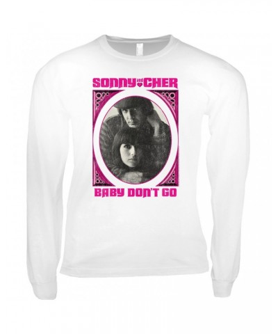 Sonny & Cher Long Sleeve Shirt | Baby Don't Go Pink Frame Image Distressed Shirt $14.24 Shirts