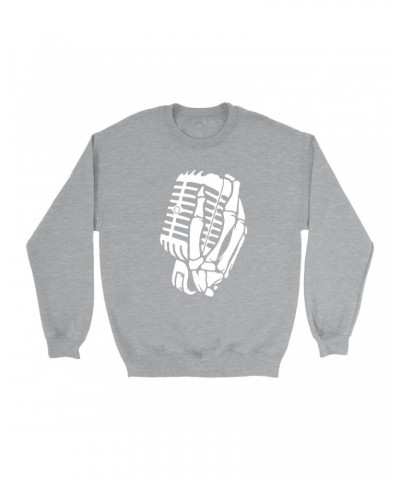 Music Life Sweatshirt | Skelehands On The Mic Sweatshirt $7.21 Sweatshirts