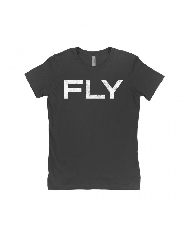 John Lennon Ladies' Boyfriend T-Shirt | Fly Distressed Design Worn By Shirt $9.45 Shirts