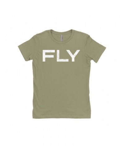 John Lennon Ladies' Boyfriend T-Shirt | Fly Distressed Design Worn By Shirt $9.45 Shirts