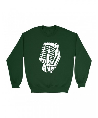 Music Life Sweatshirt | Skelehands On The Mic Sweatshirt $7.21 Sweatshirts