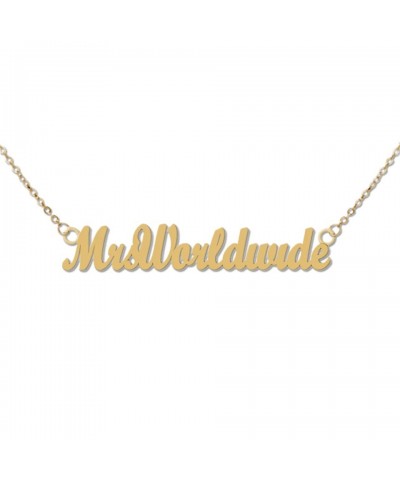 Pitbull Mrs. Worldwide Matte Gold Necklace $12.91 Accessories