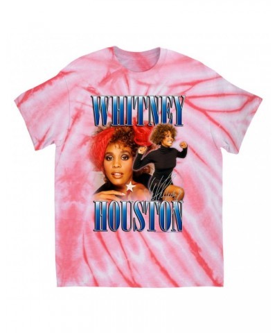 Whitney Houston T-Shirt | Blue Collage Duo Tie Dye Shirt $6.62 Shirts