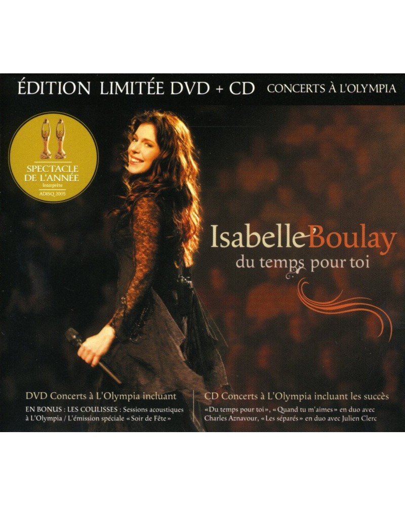 Isabelle Boulay DU TEMPS TOI LIVE A L'OLYMPIA DE PARIS CD $17.97 CD