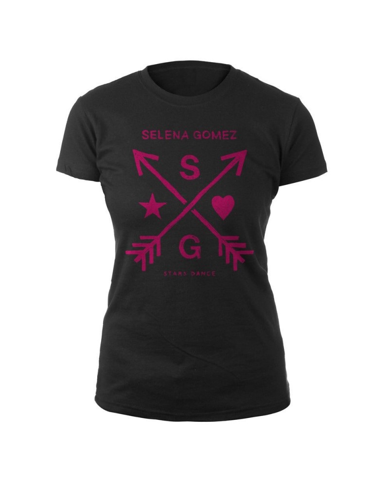 Selena Gomez Stars Dance Pink Arrows Junior Tee $8.96 Shirts