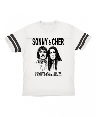 Sonny & Cher T-Shirt | Cleveland Hall Concert Poster Football Shirt $7.71 Shirts