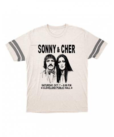 Sonny & Cher T-Shirt | Cleveland Hall Concert Poster Football Shirt $7.71 Shirts