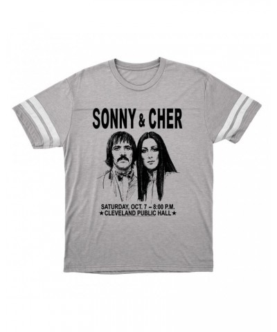 Sonny & Cher T-Shirt | Cleveland Hall Concert Poster Football Shirt $7.71 Shirts