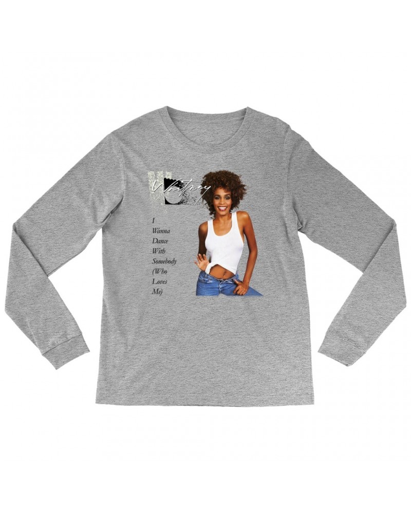 Whitney Houston Long Sleeve Shirt | I Wanna Dance With Somebody Album Cover Shirt $8.63 Shirts