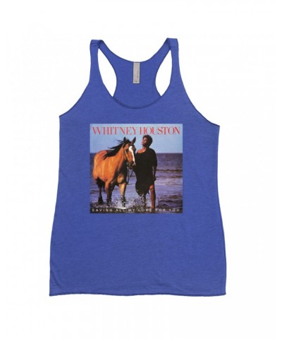 Whitney Houston Bold Colored Racerback Tank | Saving All My Love For You Album Cover Shirt $12.21 Shirts