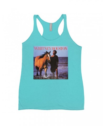 Whitney Houston Bold Colored Racerback Tank | Saving All My Love For You Album Cover Shirt $12.21 Shirts