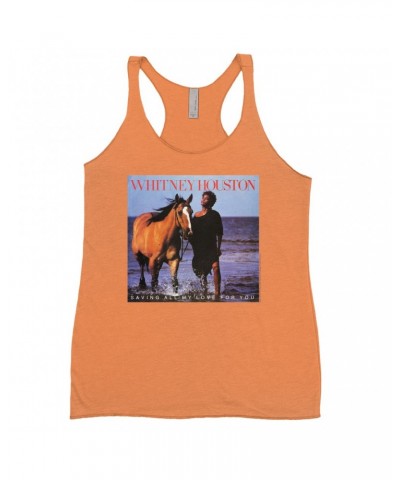 Whitney Houston Bold Colored Racerback Tank | Saving All My Love For You Album Cover Shirt $12.21 Shirts