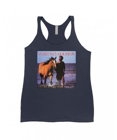 Whitney Houston Bold Colored Racerback Tank | Saving All My Love For You Album Cover Shirt $12.21 Shirts