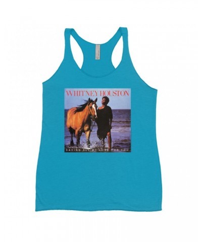 Whitney Houston Bold Colored Racerback Tank | Saving All My Love For You Album Cover Shirt $12.21 Shirts