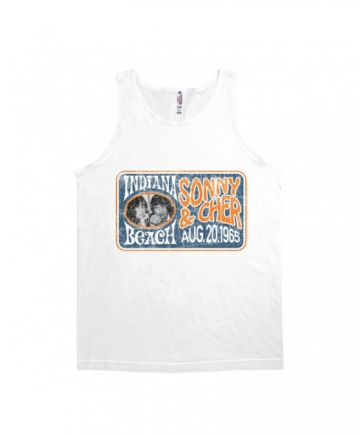 Sonny & Cher Unisex Tank Top | Indiana Beach Horizontal Concert Banner Distressed Shirt $4.04 Shirts