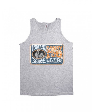 Sonny & Cher Unisex Tank Top | Indiana Beach Horizontal Concert Banner Distressed Shirt $4.04 Shirts