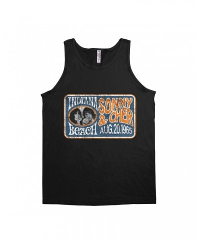 Sonny & Cher Unisex Tank Top | Indiana Beach Horizontal Concert Banner Distressed Shirt $4.04 Shirts