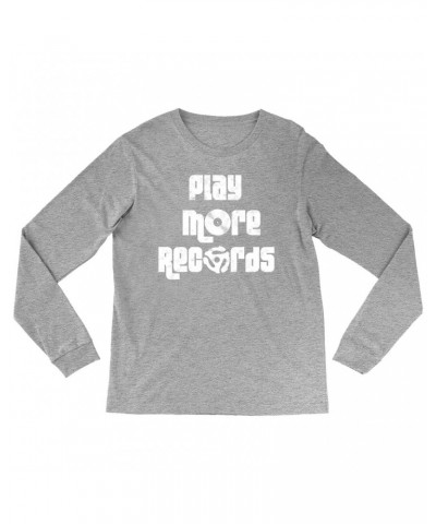 Music Life Long Sleeve Shirt | Play More Records Shirt $5.90 Shirts