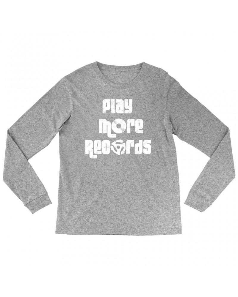 Music Life Long Sleeve Shirt | Play More Records Shirt $5.90 Shirts