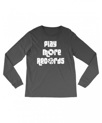 Music Life Long Sleeve Shirt | Play More Records Shirt $5.90 Shirts