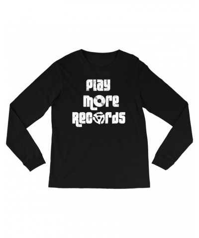 Music Life Long Sleeve Shirt | Play More Records Shirt $5.90 Shirts