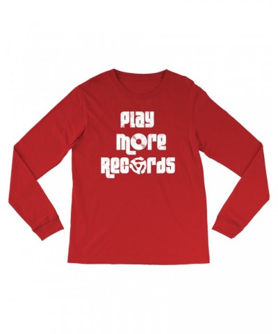 Music Life Long Sleeve Shirt | Play More Records Shirt $5.90 Shirts