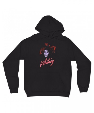 Whitney Houston Hoodie | Purple And Red 1987 Photo Design Hoodie $5.42 Sweatshirts