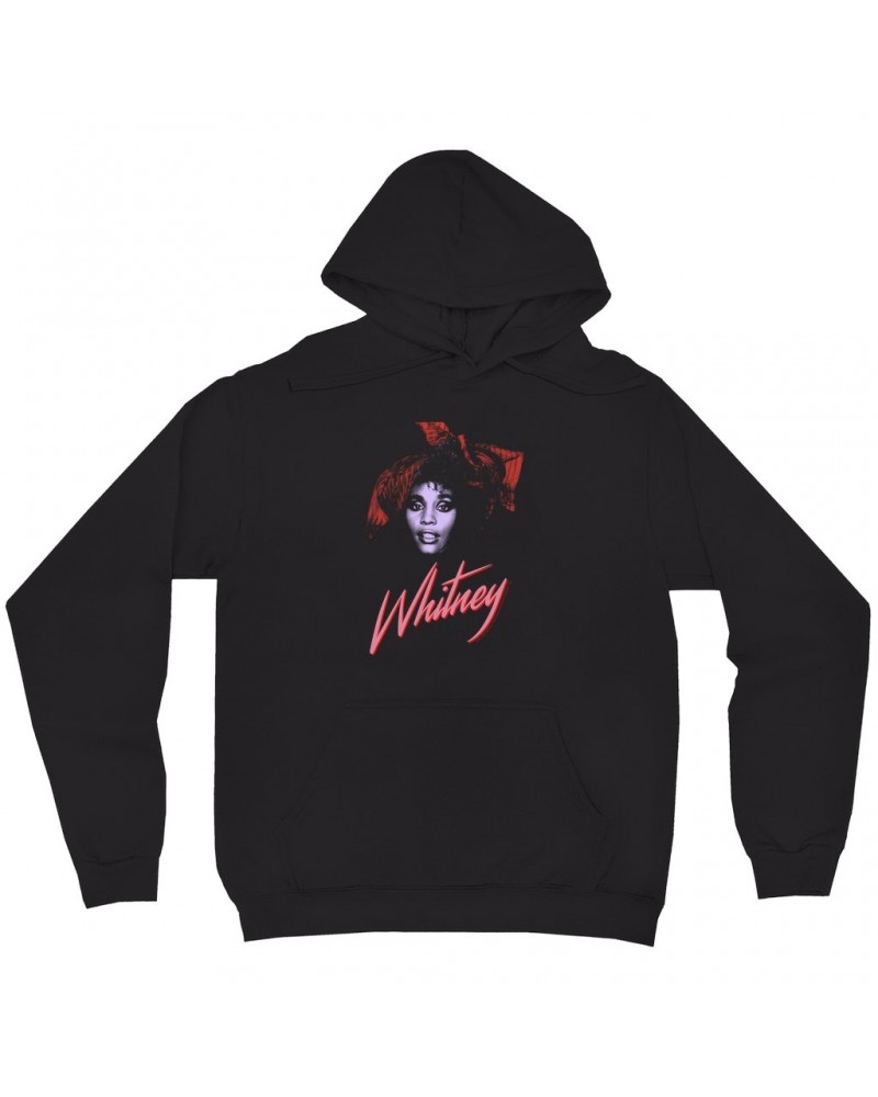 Whitney Houston Hoodie | Purple And Red 1987 Photo Design Hoodie $5.42 Sweatshirts