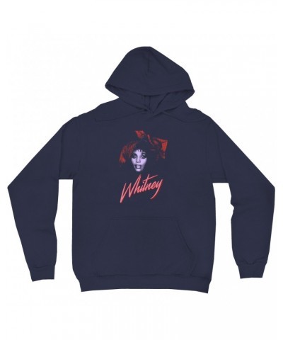 Whitney Houston Hoodie | Purple And Red 1987 Photo Design Hoodie $5.42 Sweatshirts