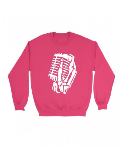 Music Life Colorful Sweatshirt | Skelehands On The Mic Sweatshirt $7.38 Sweatshirts