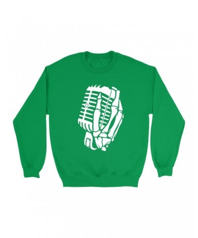 Music Life Colorful Sweatshirt | Skelehands On The Mic Sweatshirt $7.38 Sweatshirts