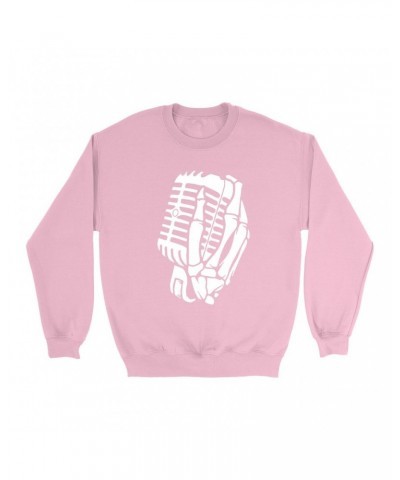 Music Life Colorful Sweatshirt | Skelehands On The Mic Sweatshirt $7.38 Sweatshirts