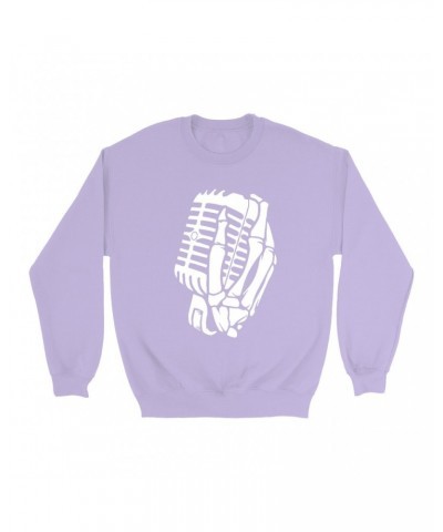 Music Life Colorful Sweatshirt | Skelehands On The Mic Sweatshirt $7.38 Sweatshirts